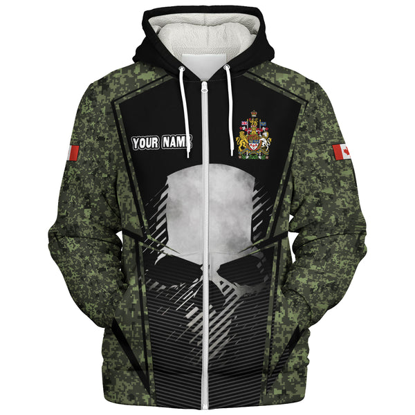 Canada Sherpa Hoodie Canada Military Skull Honor Camo Edition