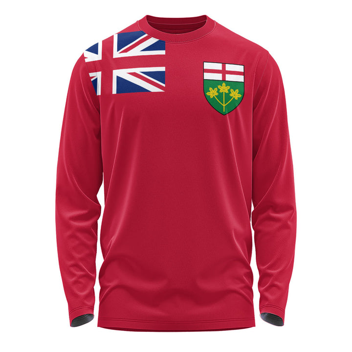 Ontario Long Sleeve T-Shirt Flag Minimalist Pride Style