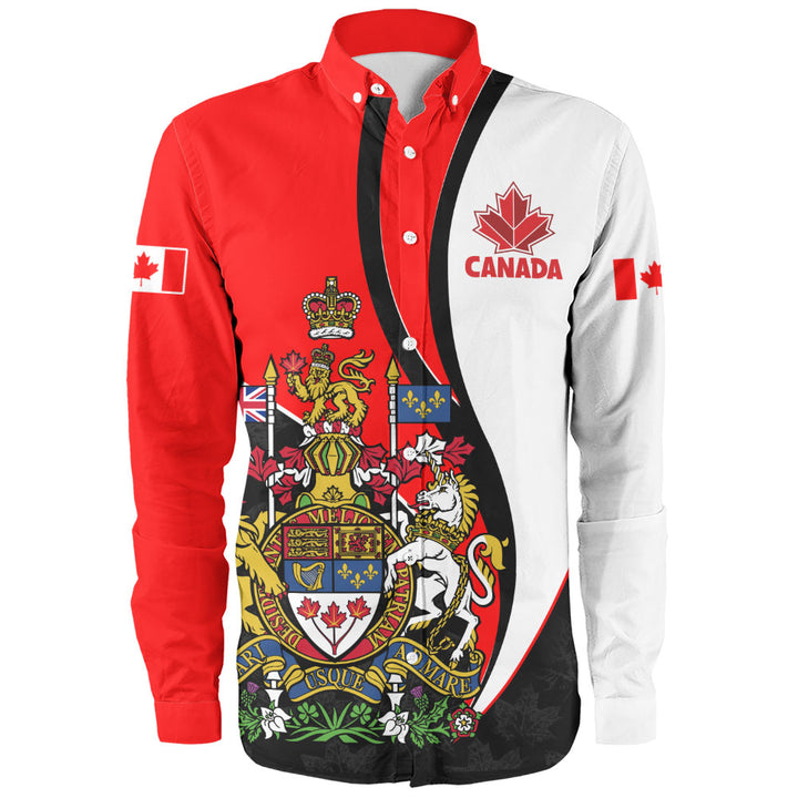 Canada Long Sleeve Shirt Maple Crown Crest With National Pride