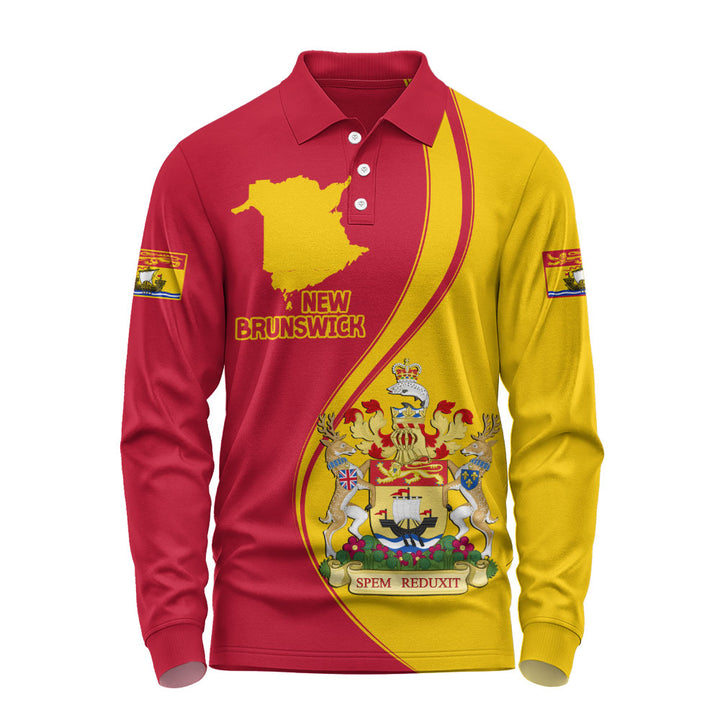 New Brunswick Long Sleeve Polo Shirt Canada Territories Pride