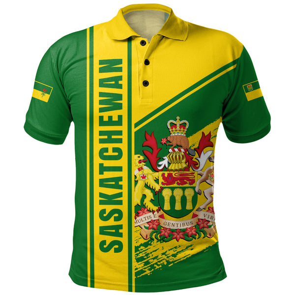 Saskatchewan Polo Shirt Heritage Strength Crest