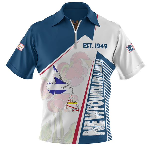 Newfoundland & Labrador Zip Polo Shirt United Provinces & Territories