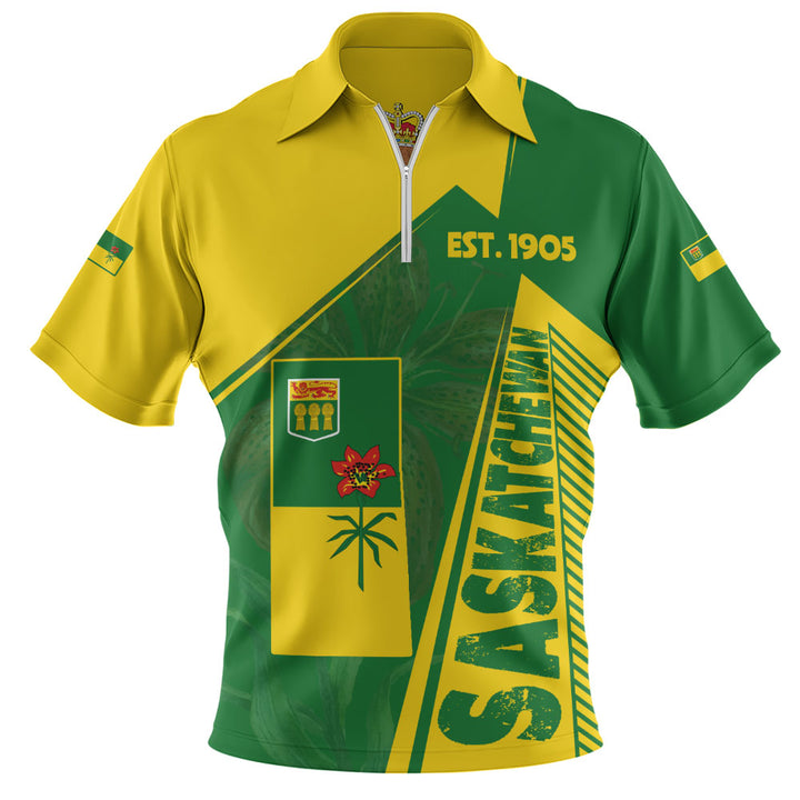 Saskatchewan Zip Polo Shirt United Provinces & Territories