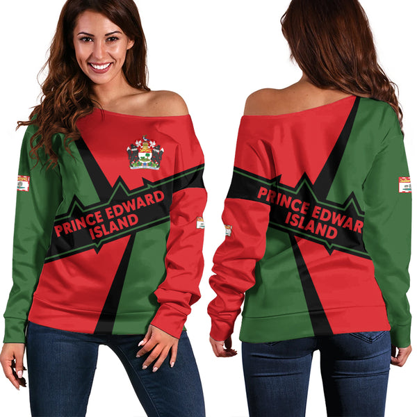 Prince Edward Island Off Shoulder Sweatshirt Loyal True North Provincial Style