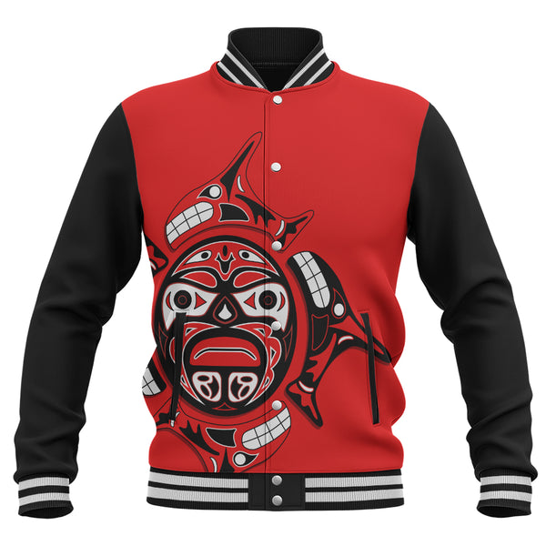 Canada Baseball Jacket Echoes Of The Sun Indigenous Pride