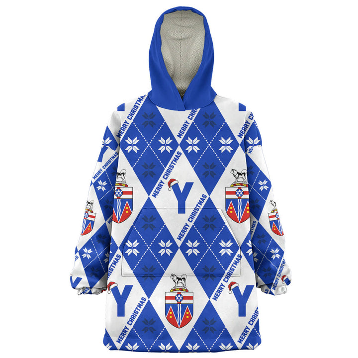 Yukon Snug Hoodie Christmas Argyle Pattern With Royal Crest
