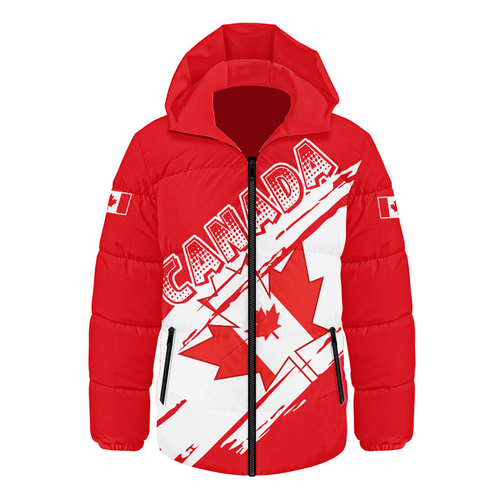 Canada Hooded Padded Jacket Canada Pride Diagonal