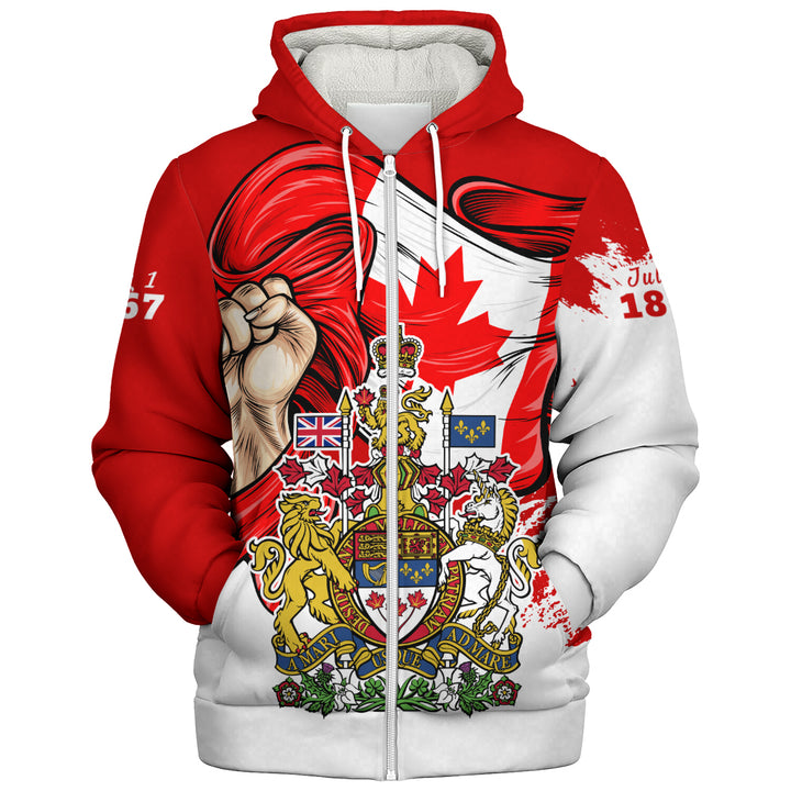 Canada Sherpa Hoodie Canada Power Pride And Heritage Crest