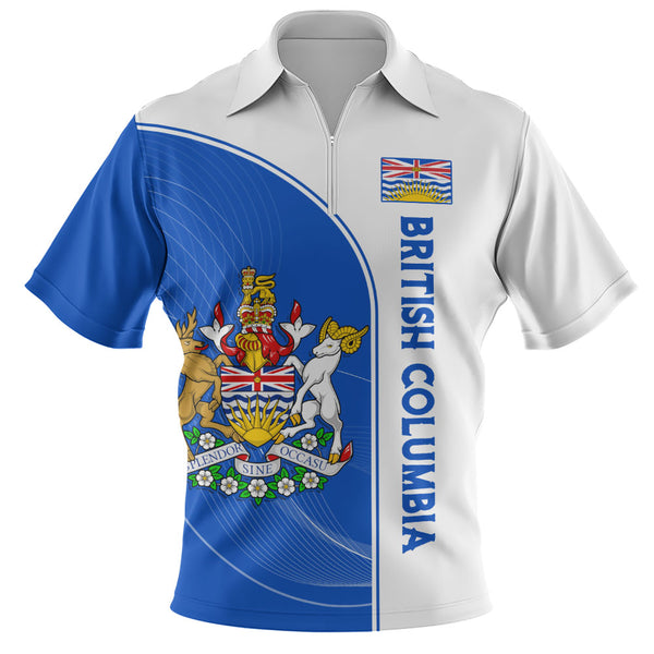 British Columbia Zip Polo Shirt Proud Provincial Heritage