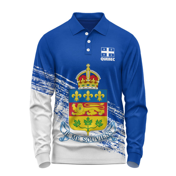 Quebec Long Sleeve Polo Shirt Pride Of The Provinces