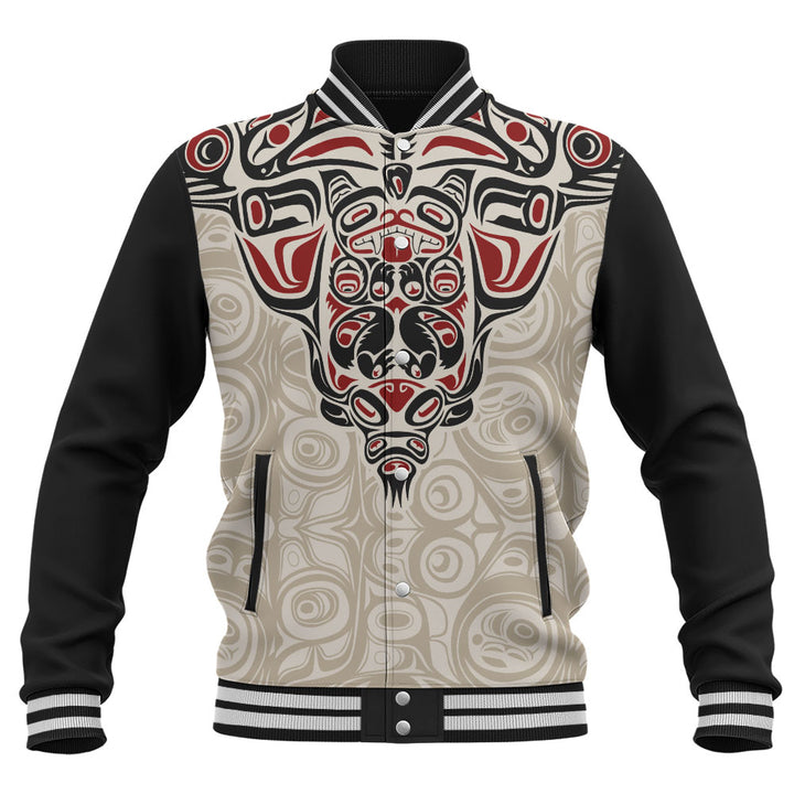 Canada Baseball Jacket Haida Thunderbird Tribal Spirit Design