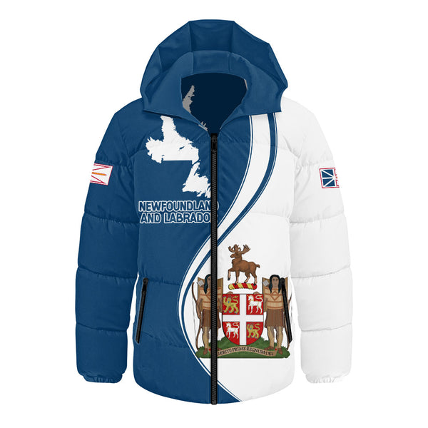 Newfoundland & Labrador Hooded Padded Jacket Canada Territories Pride