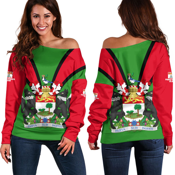 Prince Edward Island Off Shoulder Sweatshirt Proud Provinces Collection
