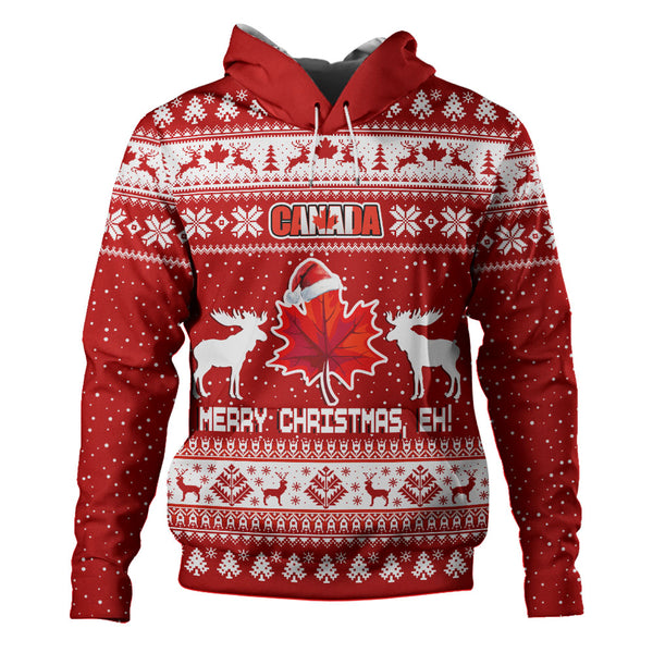 Canada Hoodie Maple Leaf Merry Christmas Eh