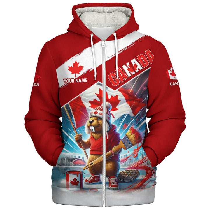 Canada Sherpa Hoodie Canada Day Beaver Pride Edition