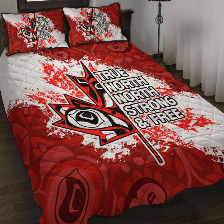 Canada Quilt Bed Set Haida Tribal Roaring Bear