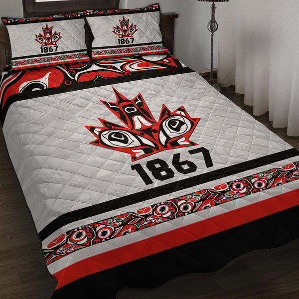 Canada Quilt Bed Set Haida Indigenous Maple Legacy 1867