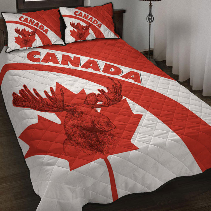 Canada Quilt Bed Set Red & White Canadian Spirit