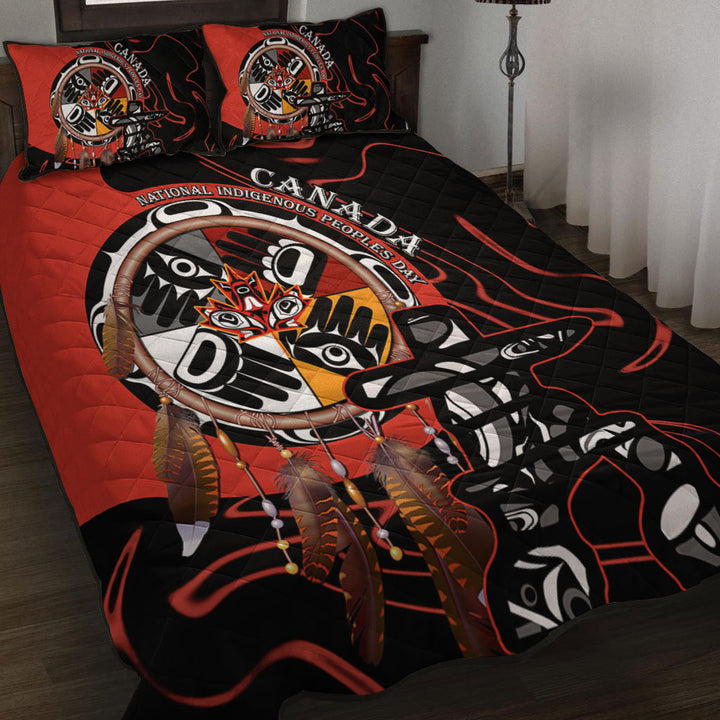Canada Quilt Bed Set Indigenous Peoples Day With Dreamcatche