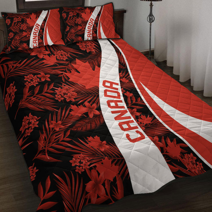 Canada Quilt Bed Set Canada Vintage Tropical Summer Style