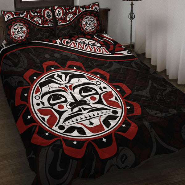 Canada Quilt Bed Set Haida Sun Spirit