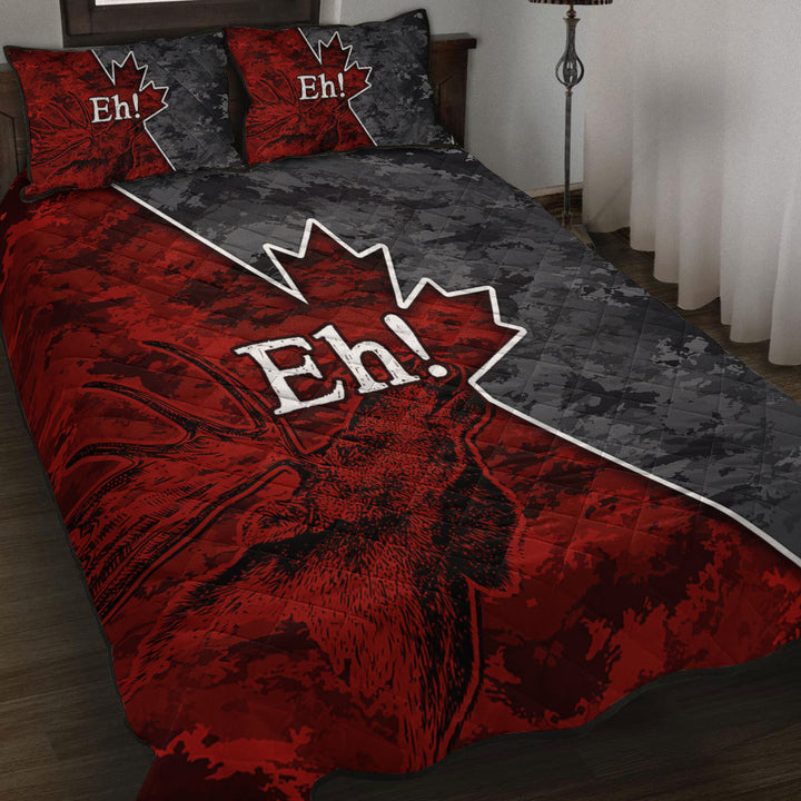 Canada Quilt Bed Set Camouflage Maple Strength