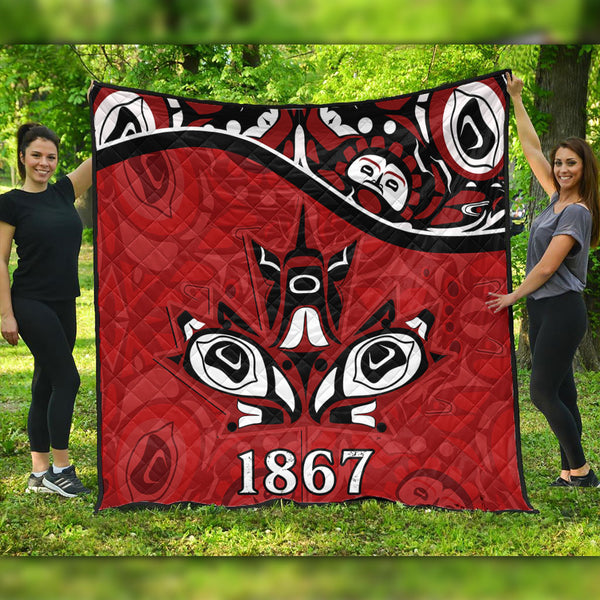 Canada Premium Quilt Haida Indigenous Power 1867