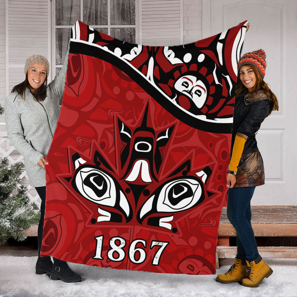 Canada Premium Blanket Haida Indigenous Power 1867