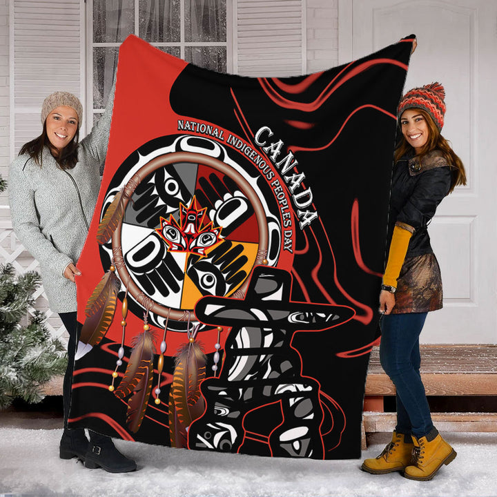 Canada Premium Blanket Indigenous Peoples Day With Dreamcatche