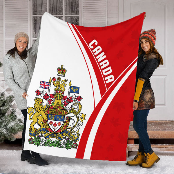 Canada Premium Blanket Canada Red Maple Leafs Pattern Spirit