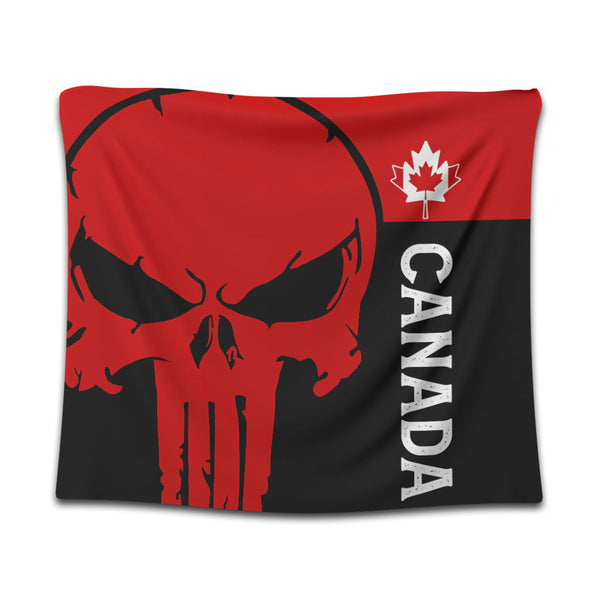 Canada Tapestry Custom Crimson Skull Canada