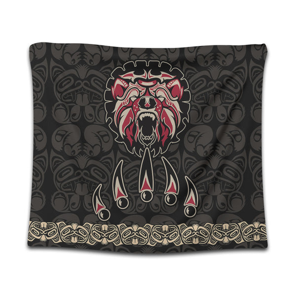 Canada Tapestry Haida Tribal Roaring Bear Pattern