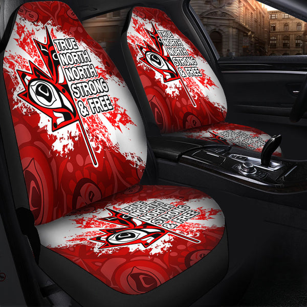 Canada Car Seat Covers Haida Tribal Roaring Bear