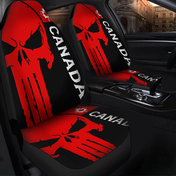 Canada Car Seat Covers Custom Crimson Skull Canada