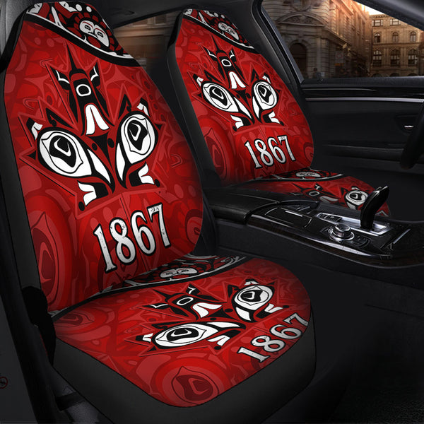 Canada Car Seat Covers Haida Indigenous Power 1867