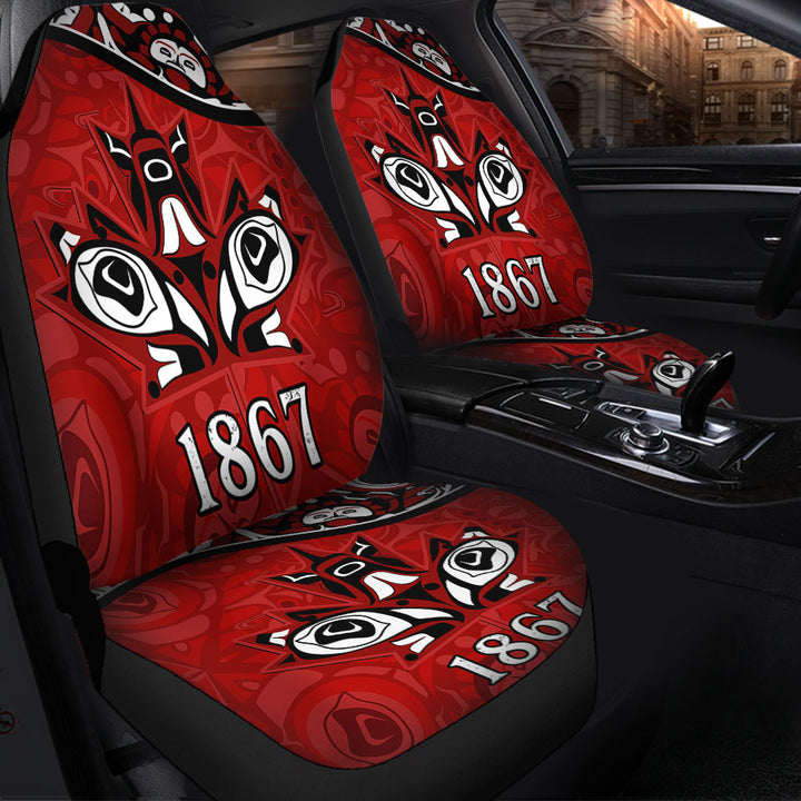 Canada Car Seat Covers Haida Indigenous Power 1867