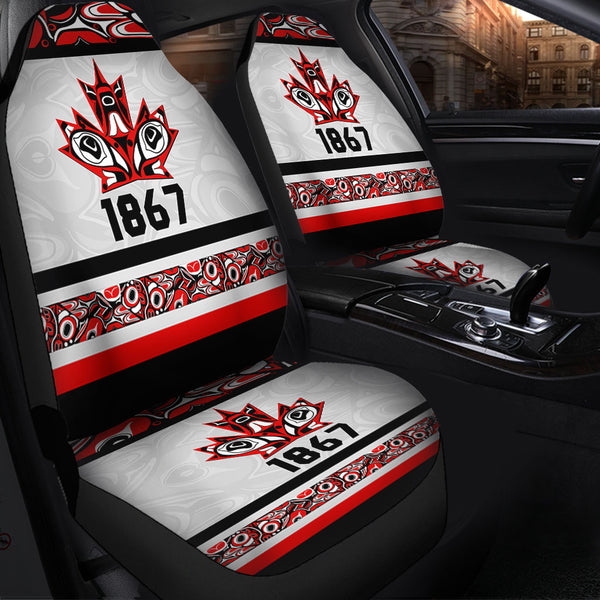 Canada Car Seat Covers Haida Indigenous Maple Legacy 1867