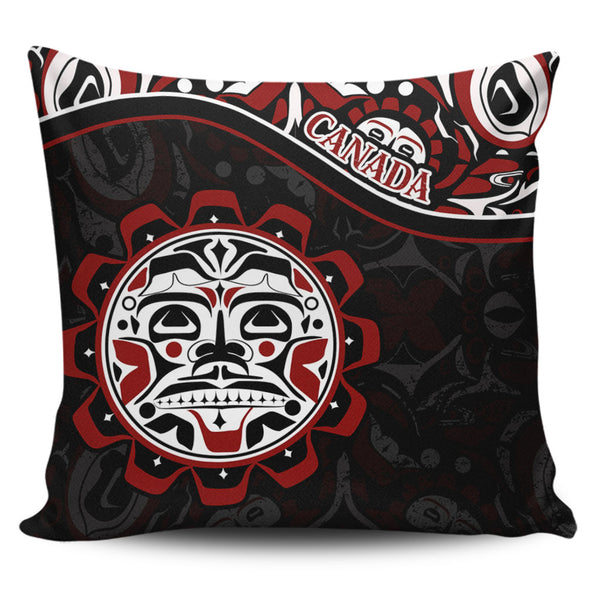 Canada Pillow Cases Haida Sun Spirit