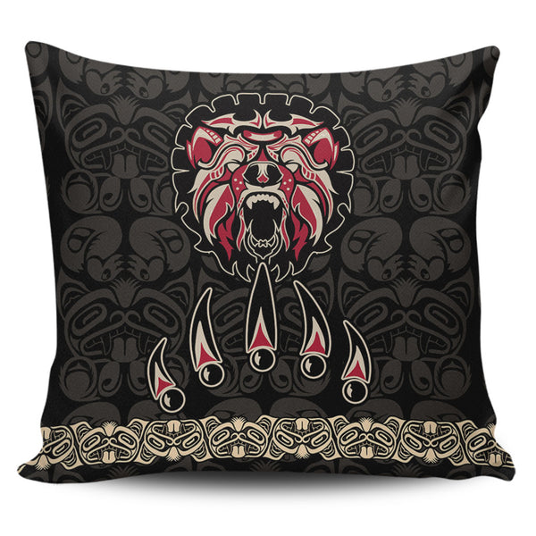 Canada Pillow Cases Haida Tribal Roaring Bear Pattern