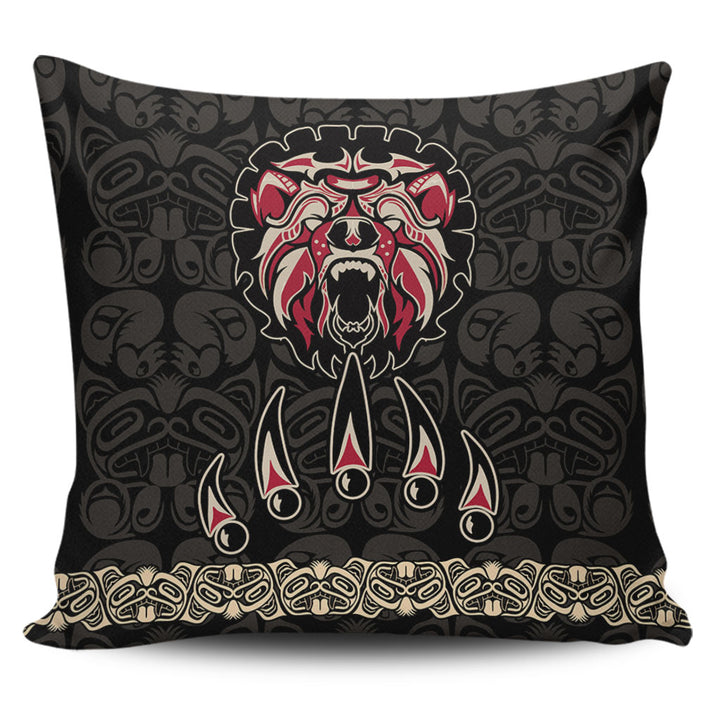 Canada Pillow Cases Haida Tribal Roaring Bear Pattern