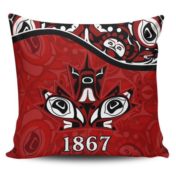 Canada Pillow Cases Haida Indigenous Power 1867