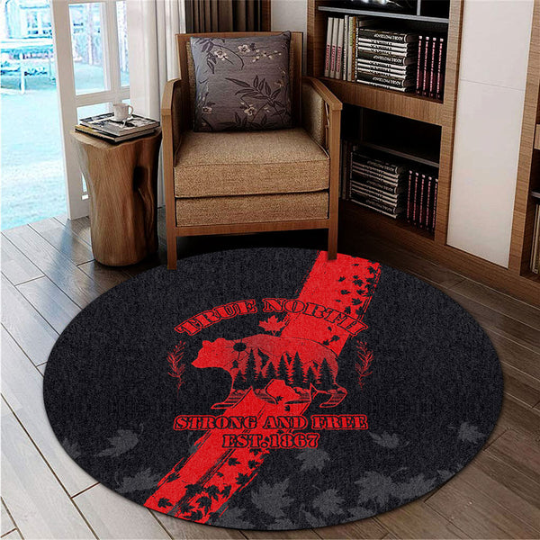 Canada Round Rug Canada 1867 Maple Heritage