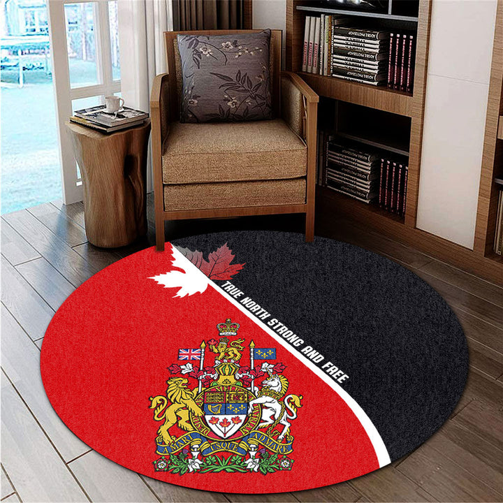 Canada Round Rug Custom Proud Canadian Coat
