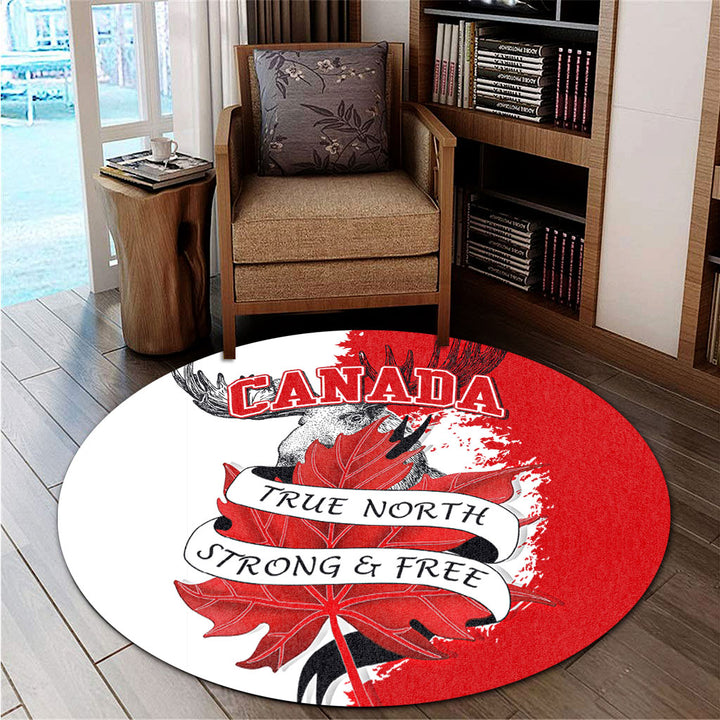 Canada Round Rug Canada Wild Maple Strength