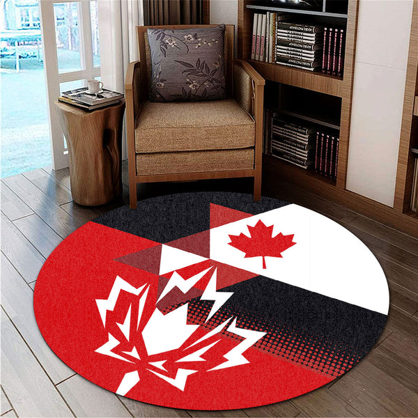 Canada Round Rug Canada Maple Streetwear Graphic Style
