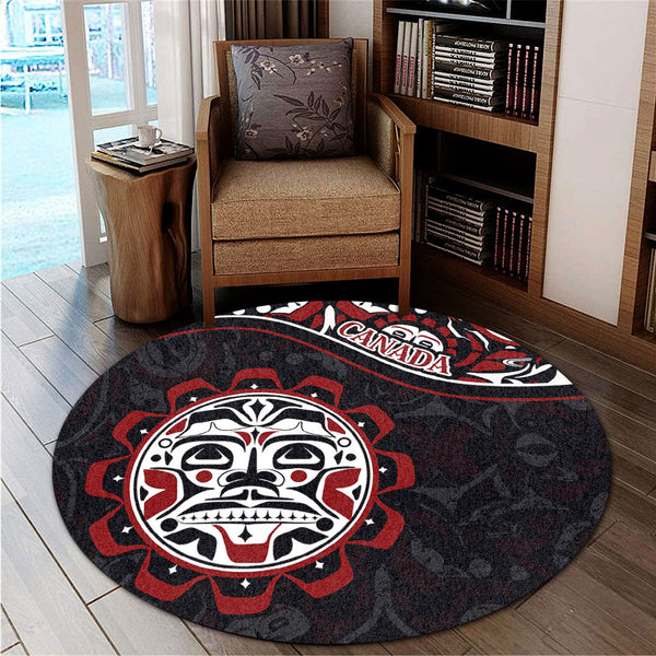 Canada Round Rug Haida Sun Spirit