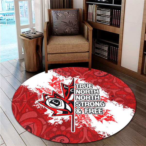 Canada Round Rug Haida Tribal Roaring Bear