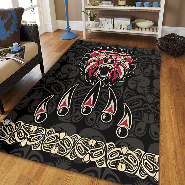 Canada Area Rug Haida Tribal Roaring Bear Pattern