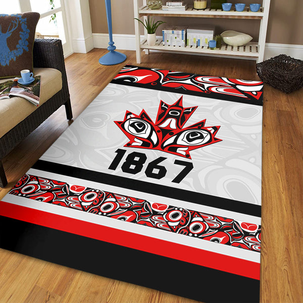 Canada Area Rug Haida Indigenous Maple Legacy 1867