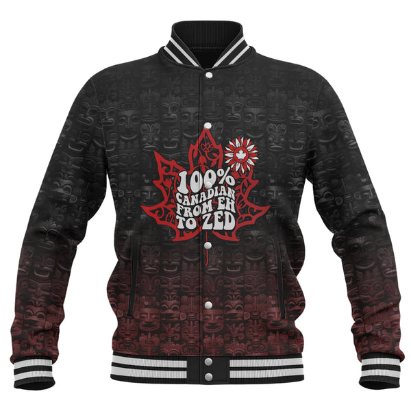 Canada Baseball Jacket Totem Shadows Canada’s Spirit